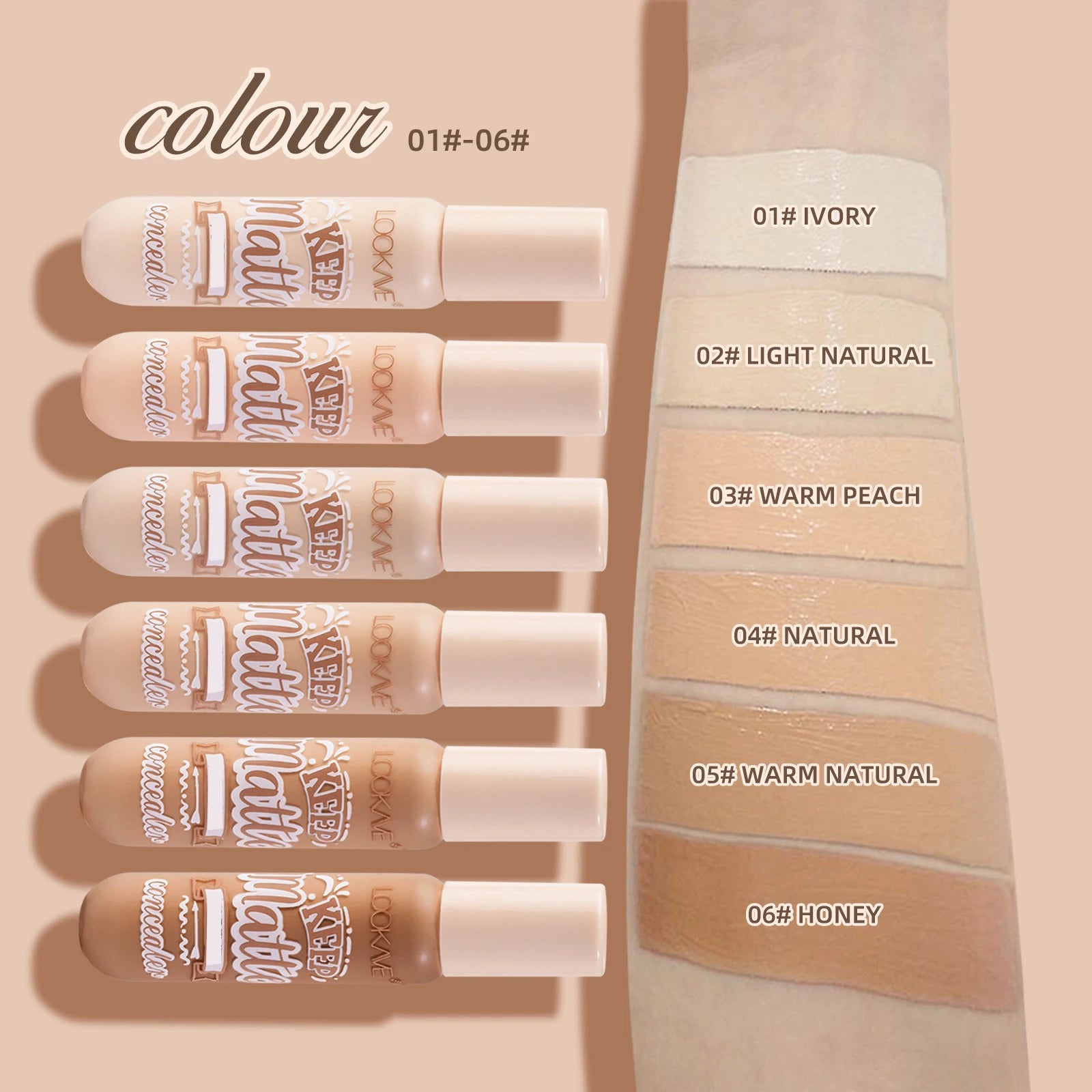 Liquid Concealer Stick Foundation Cream 6 Color Moisturizing Full Coverage