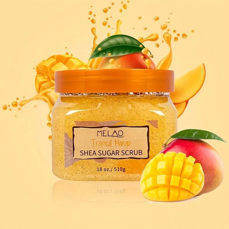 Vegan Mango Lemon Blueberry Strawberry Exfoliator Body Scrub Whitening Organic Face Shea