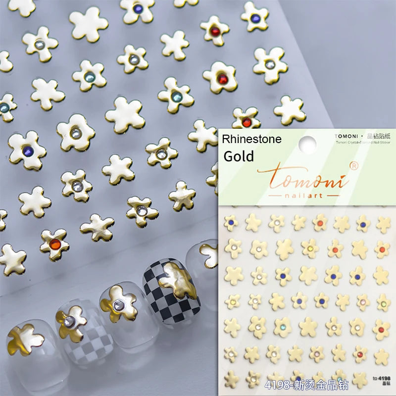 1 Pack 5D Green Four-Leaf Clover Nail Art Stickers