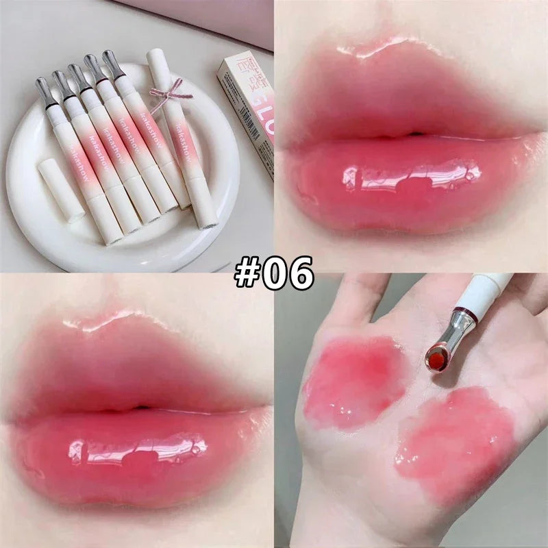Watery Lip Gloss Iron Brush Head Jelly Lipgloss Moisturizing Lip Tint Lipstick Nature