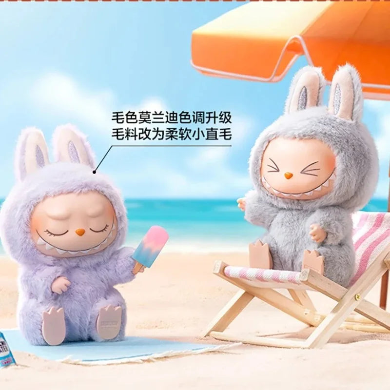 Authentic Pop Mart Labubu Sitting Party Series Vinyl Plush Blind Box Figurine Pendant