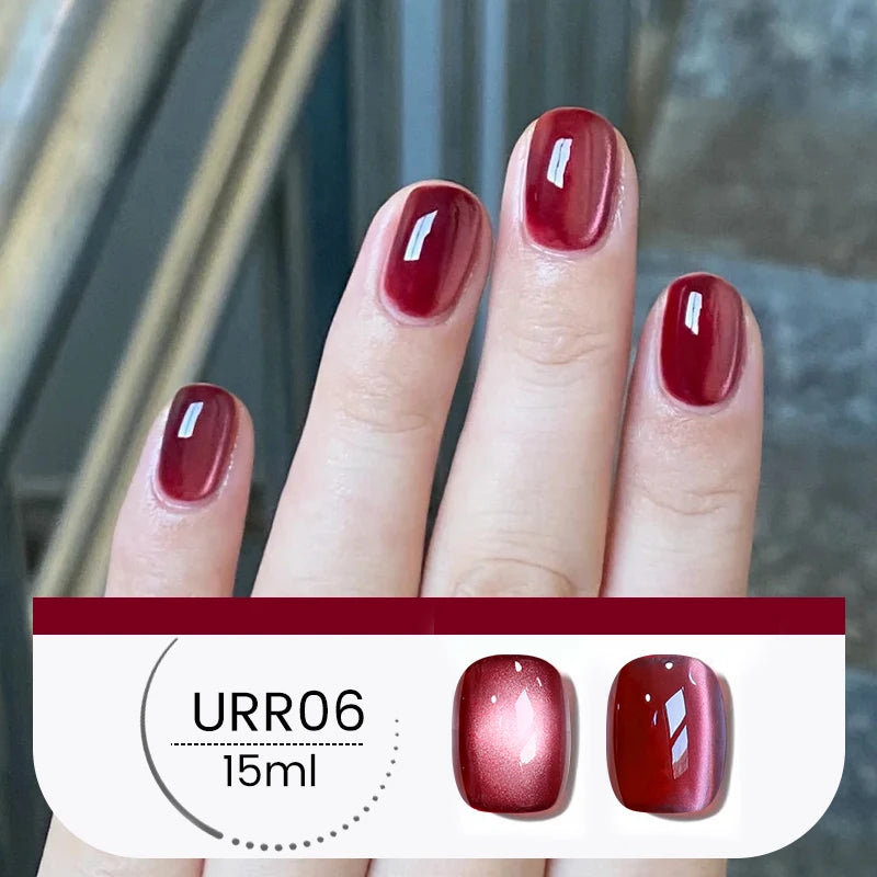 UR SUGAR 15ml Jelly Pink Cat Magnetic Gel Nail Polish Glitter ICE Soak Off Ceramic UV Gel