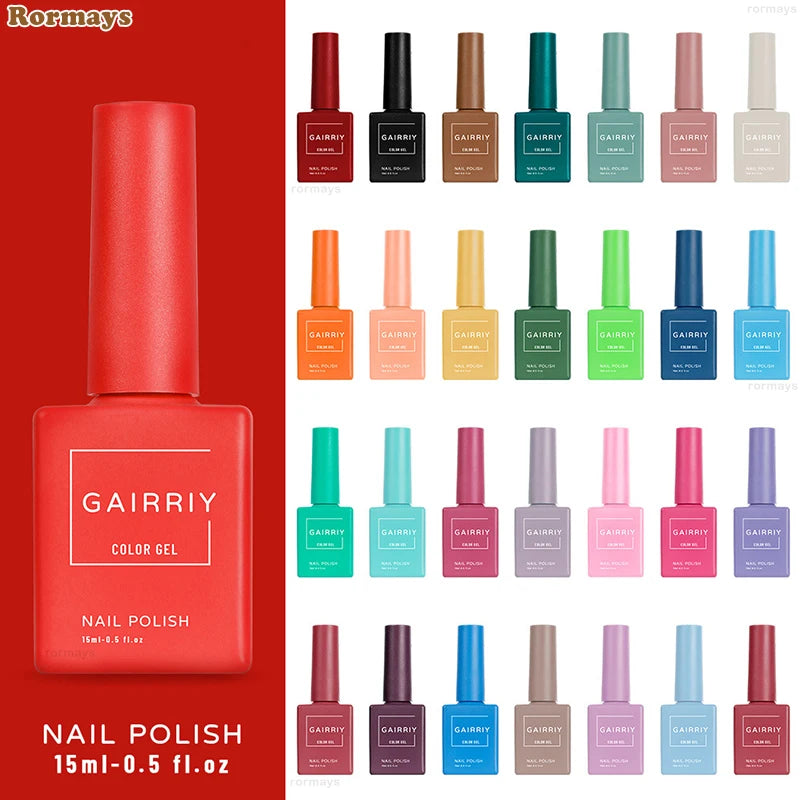 Rormays 60PCS Gel Nail Polish Neon Brown Royal Blue Red Green Pastal Nude Nail Art Varnish Gel