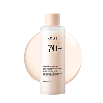 Anua Rice 70 Glow Milky Toner With 70% Rice Water & Ceramide - Hydrating Brightening Facial Toner For Glass Skin & Sebum Control