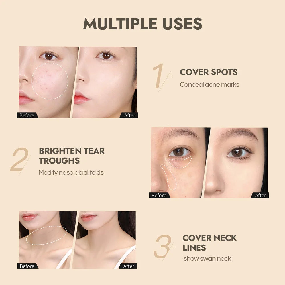 GECOMO Press Concealer Pen Long-Lasting Liquid Makeup