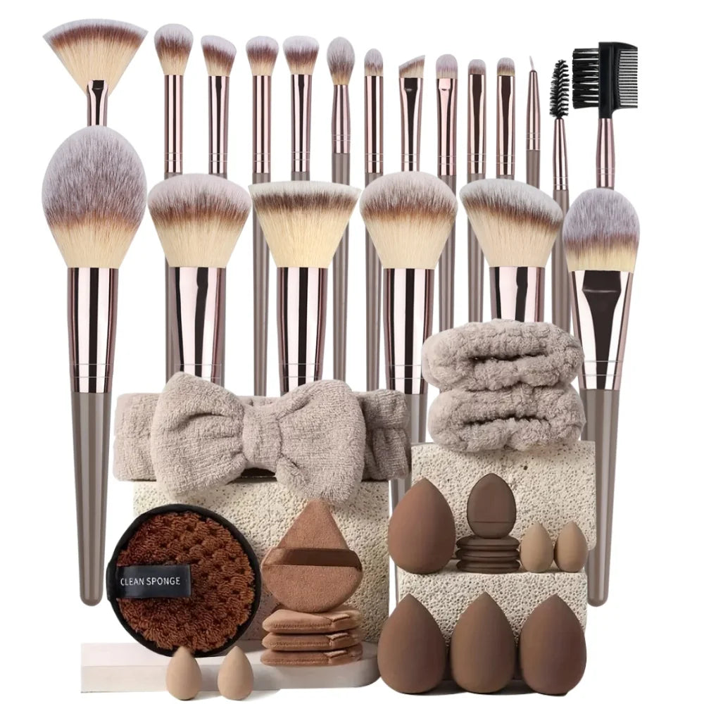 Makeup Brush Set with Storage Box Vervelle