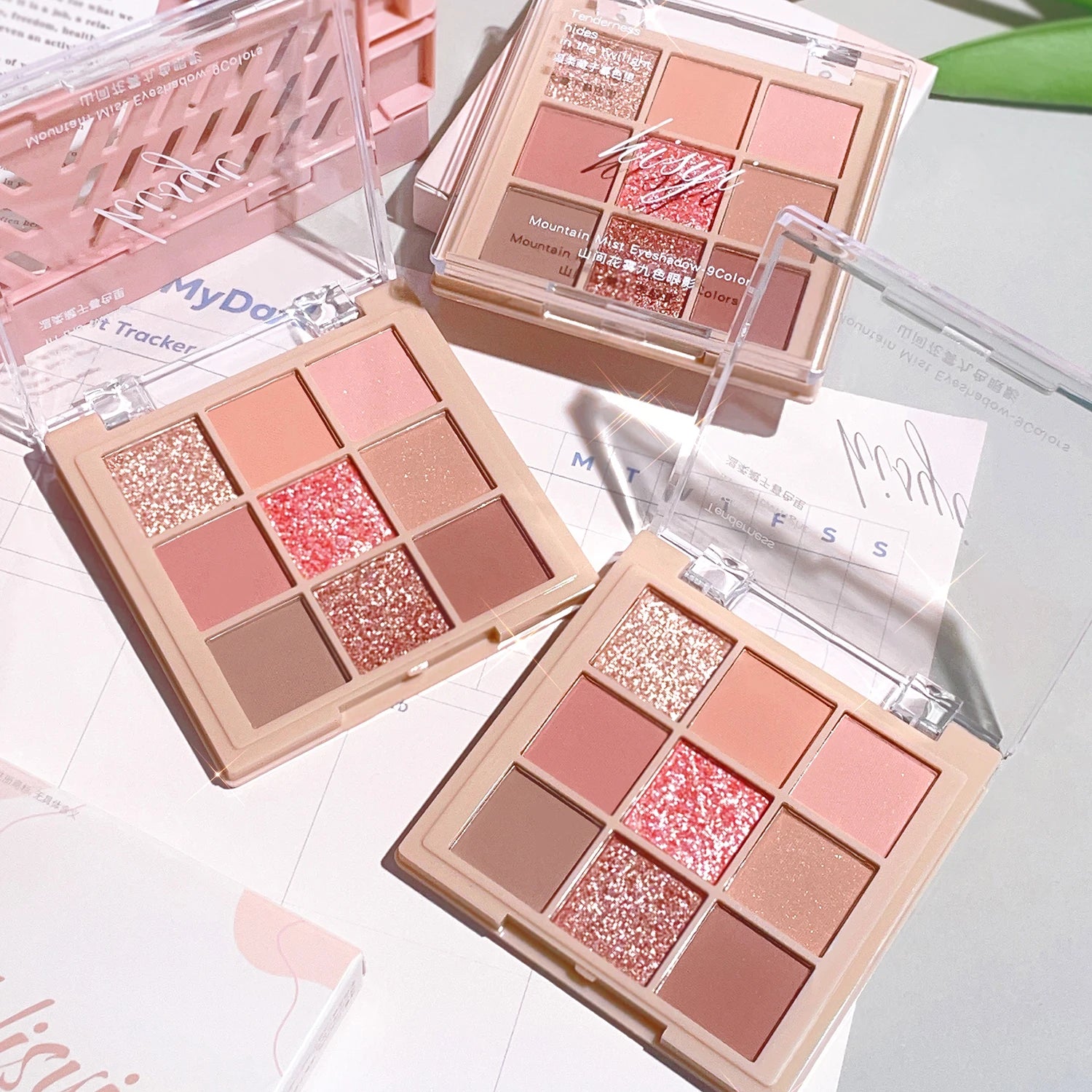 Nine-color eye shadow plate Matte pearl light flash hot color daily suitable for novices Multi-function