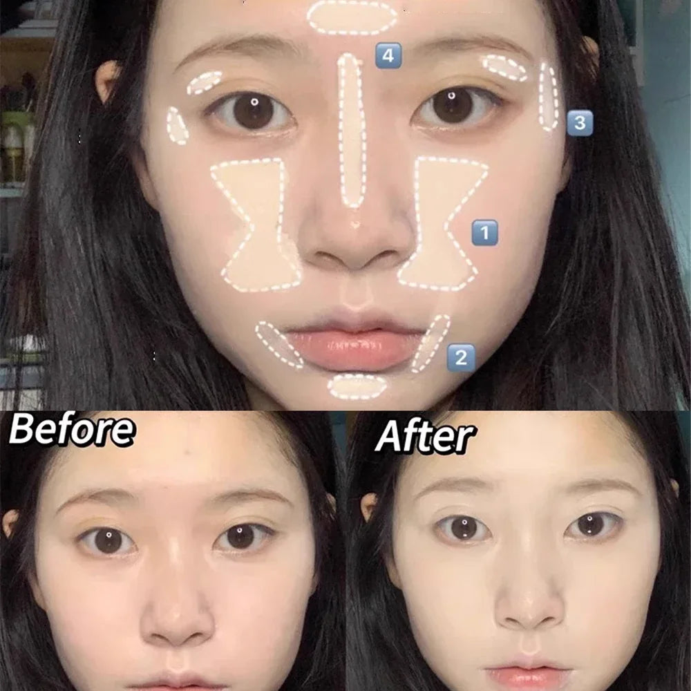 Pink Liquid Concealer Stick Moisturizing Waterproof Brightening Concealer Cream Lasting