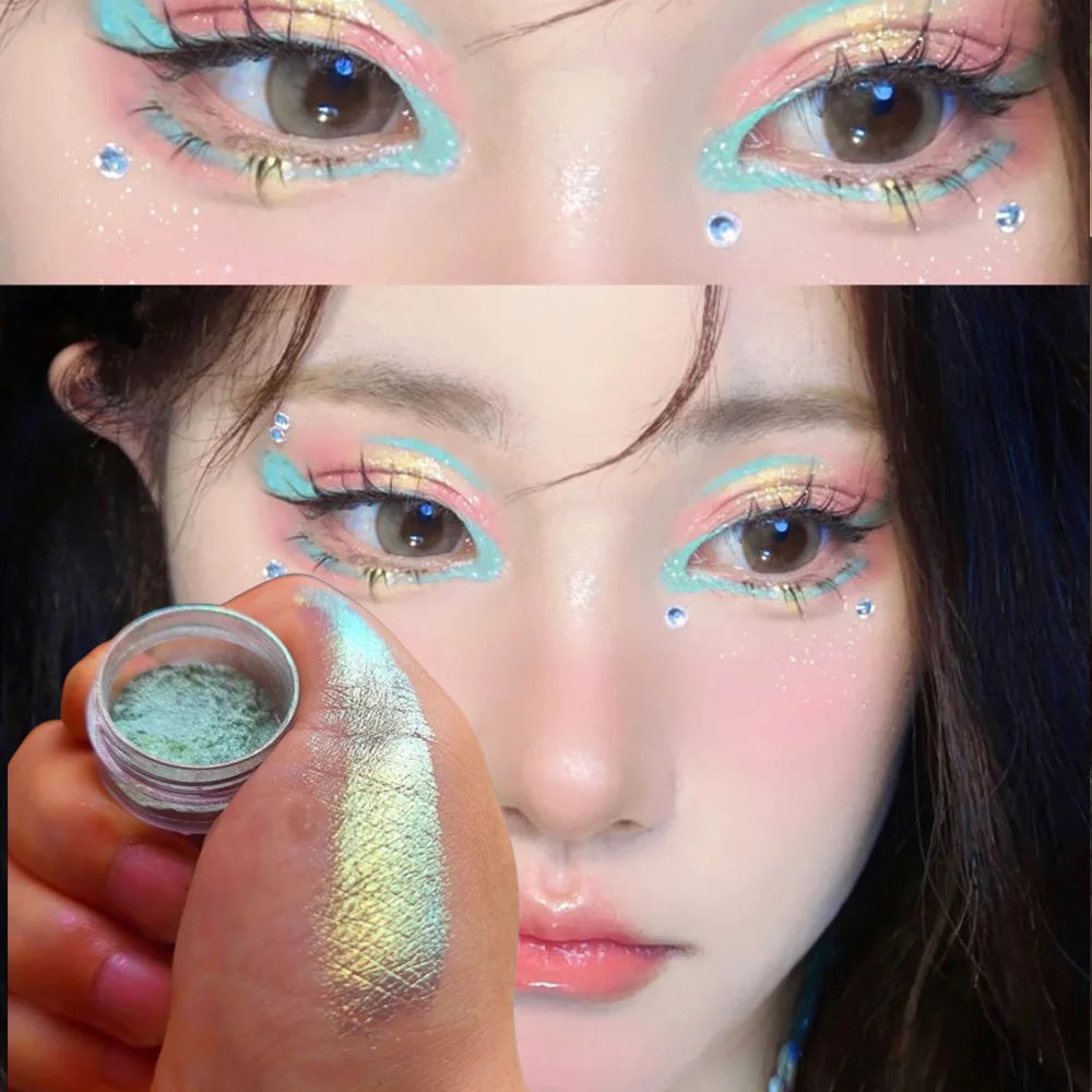 1Jar Chameleon Eye Shadow Nail Powder Holographic Glitter Chrome Pigment