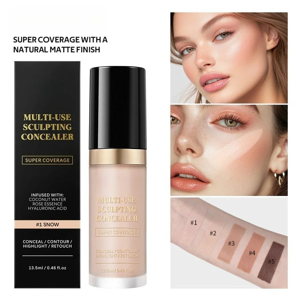 Super Coverage Concealer Multi-Use Cream Oil Free Long Lasting Hydrating Cover Contour Highlight