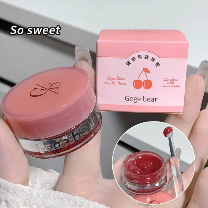 Gege Bear Jarred Jam Lip Gloss Hydrating Water-Gloss Finish, Plumping Effect