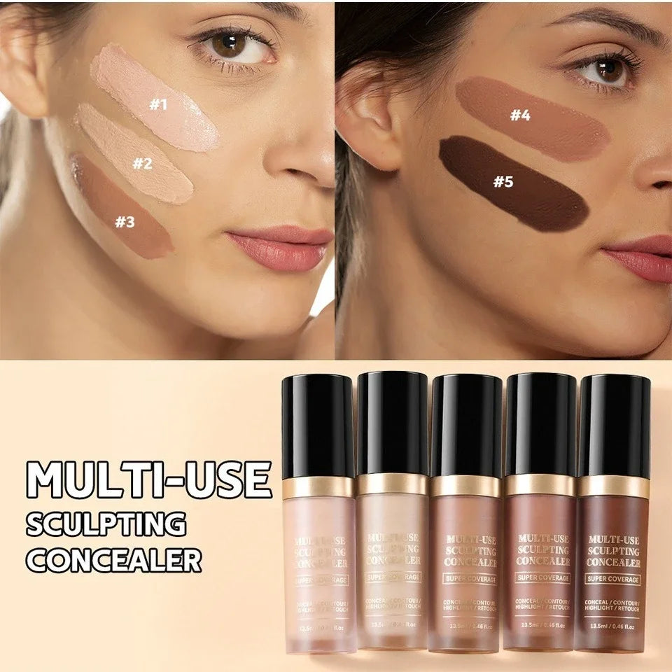 Super Coverage Concealer Multi-Use Cream Oil Free Long Lasting Hydrating Cover Contour Highlight