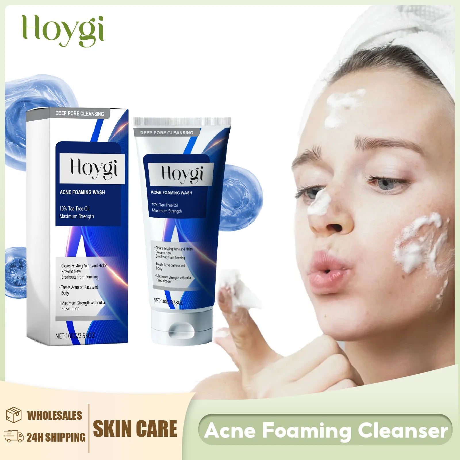 Facial Cleanser Anti Acne Oil Control Blackhead Remover Shrink Pores Deep Cleansing