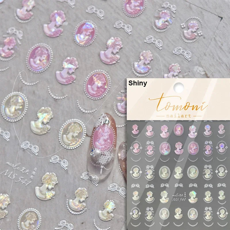 1 Pack 5D Green Four-Leaf Clover Nail Art Stickers