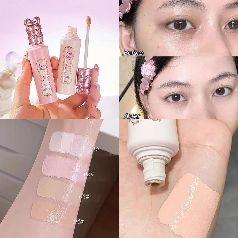 Pink Liquid Concealer Stick Moisturizing Waterproof Brightening Concealer Cream Lasting