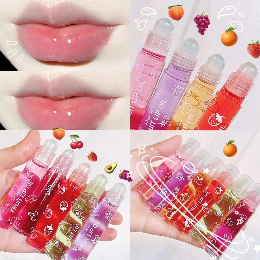 Hydrating Lip Oil Roller – Transparent Moisturizing Balm