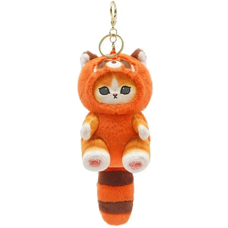 Kawaii Keychain Pendant Cartoon Mofusand Shark Cat Cross-Dressing doll Backpack Decor Toys