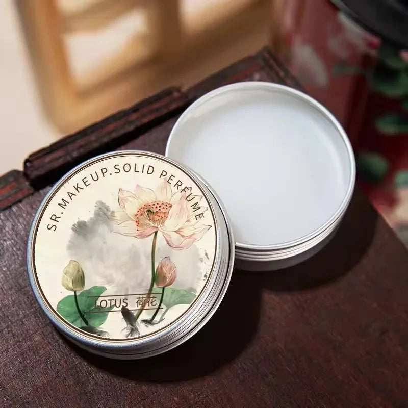 Solid Fragrance Balm Lavender Rose Peony Lotus 15g for Women – Portable Long-lasting Scented Cream