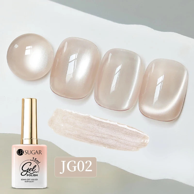 UR SUGAR 15ml Water Light Cat Magnetic Gel Nail Polish Champagne Crystal