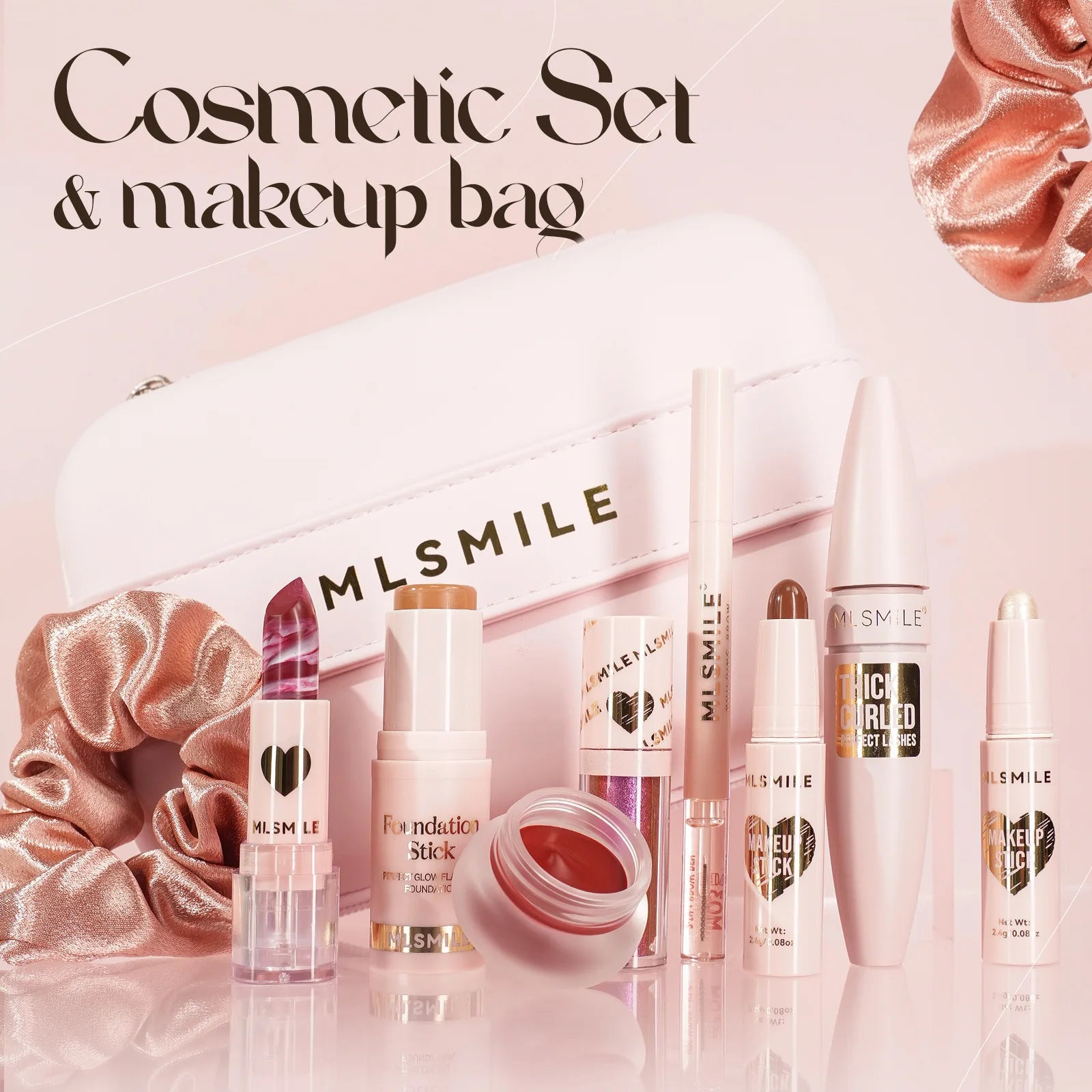 Makeup Kit with Organizer – Lipstick, Eyeshadow & More