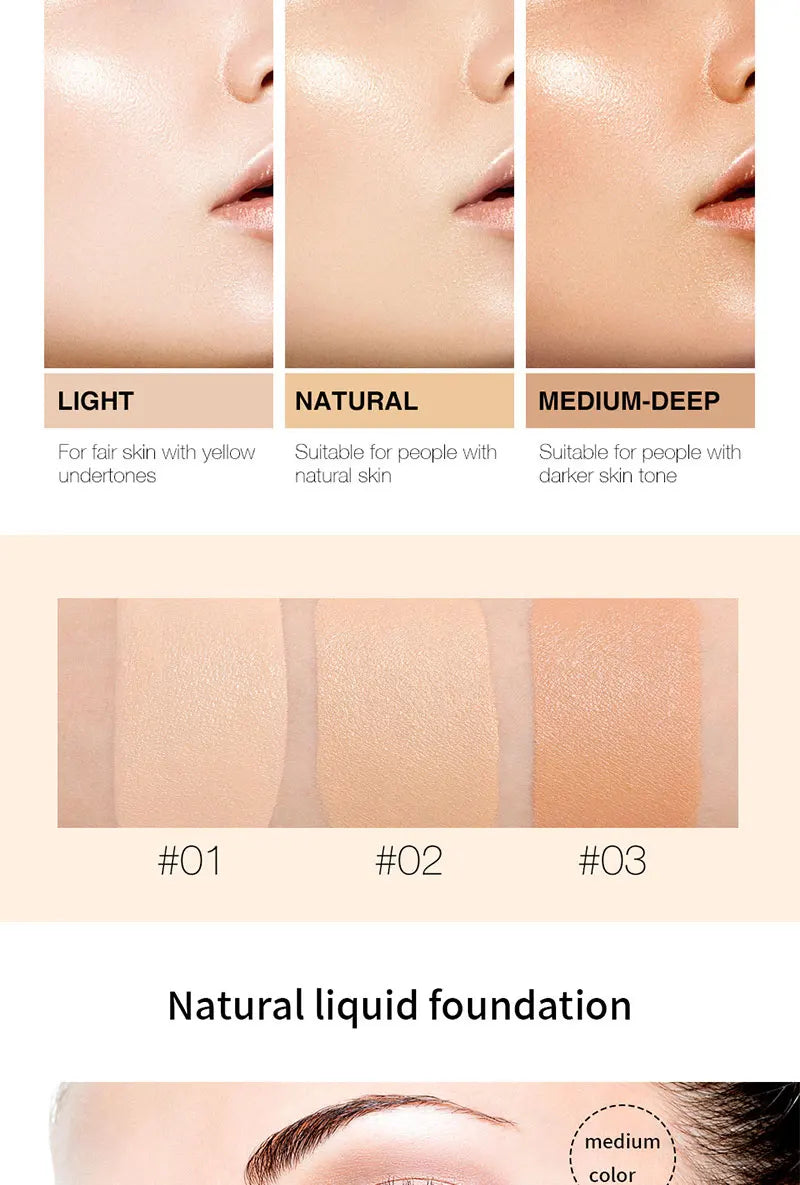 Liquid Foundation – Natural Coverage, Conceals Blemishes & Flaws Vervelle
