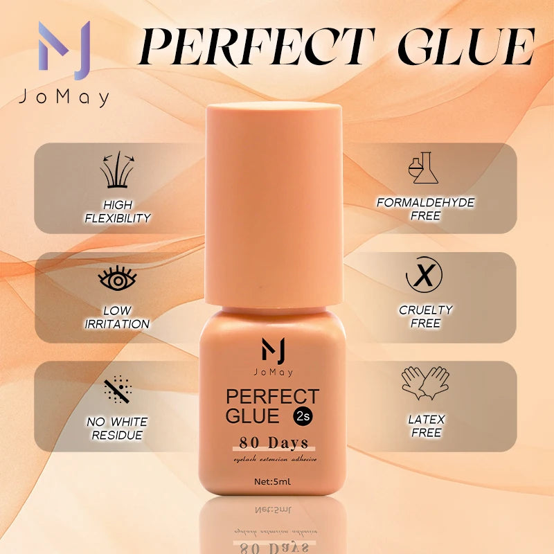 JOMAY Black/Clear Eyelash Extension Glue 0.3-2s Fast Dry Sensitive