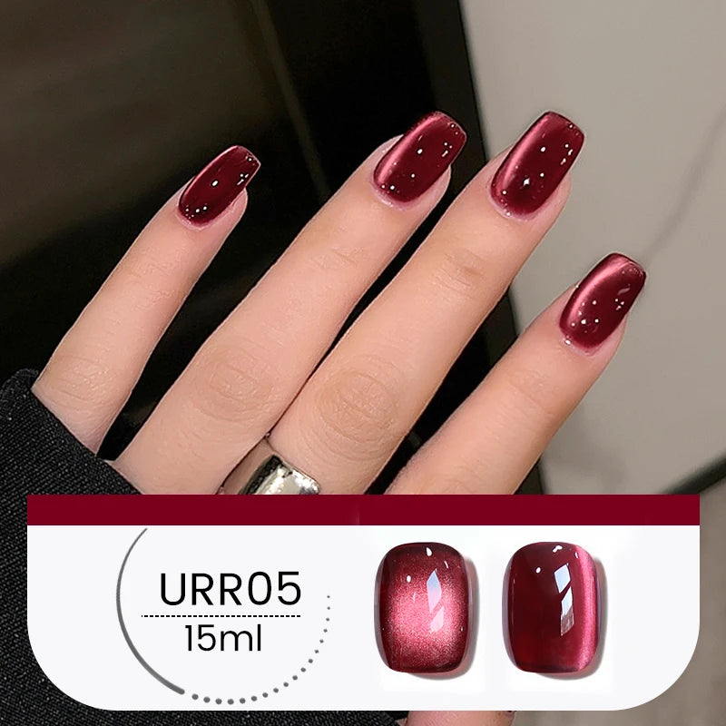 UR SUGAR 15ml Jelly Pink Cat Magnetic Gel Nail Polish Glitter ICE Soak Off Ceramic UV Gel