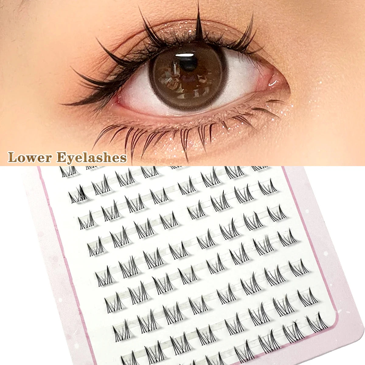 10 Rows 5–7mm Lower Fake Eyelashes Natural Segment Lashes