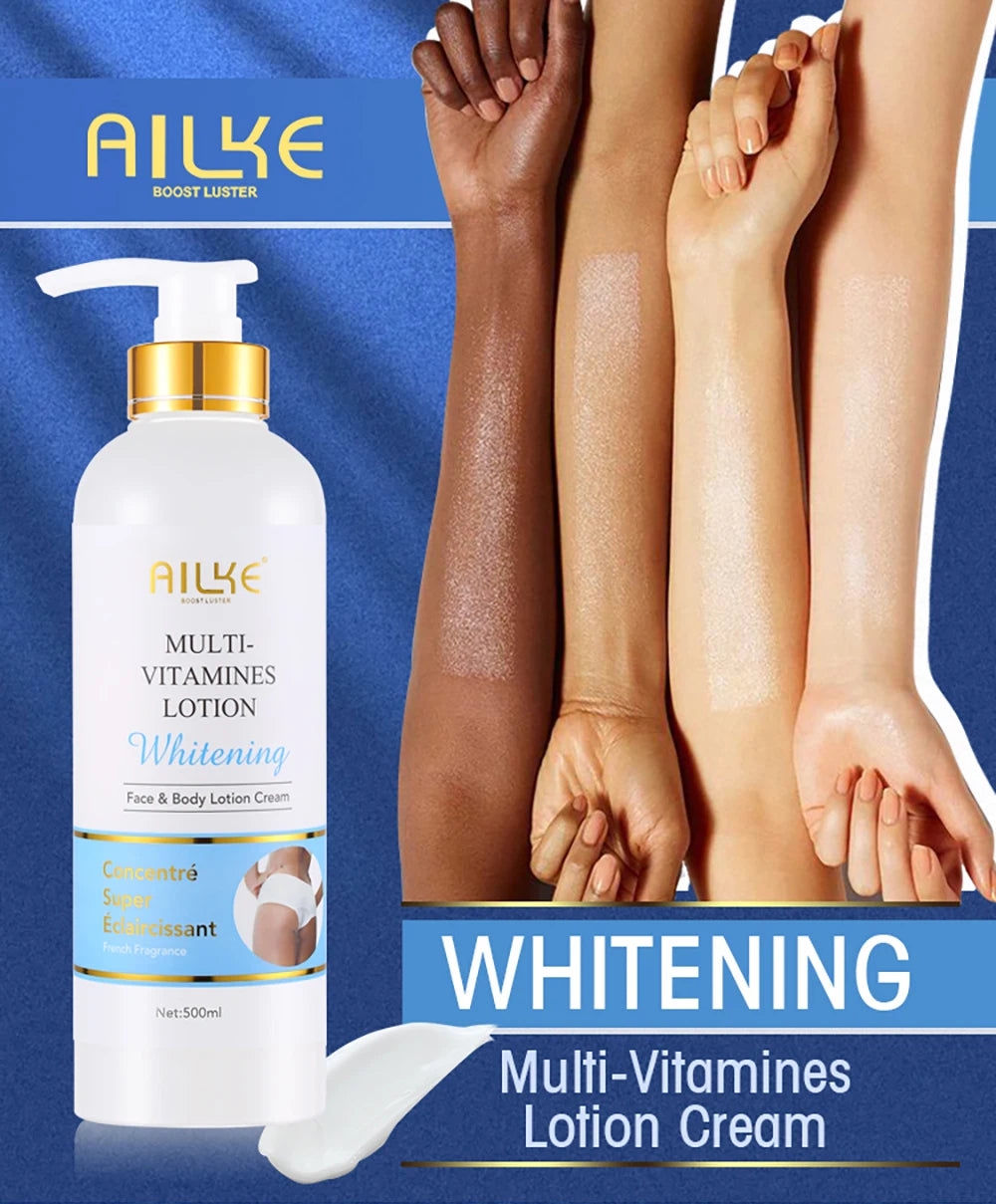 AILKE Natural Multi-Vitamin Lightening Skin Care Kit, Moisturize, Even Toning, Remove Dark and White Spots, Clean & Smooth Skin