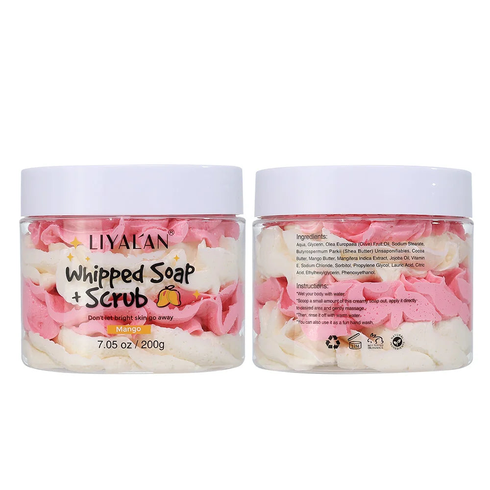 Whipped Soap Body Wash Rainbow Scrub Moisturizing Exfoliating Vegan Handmade