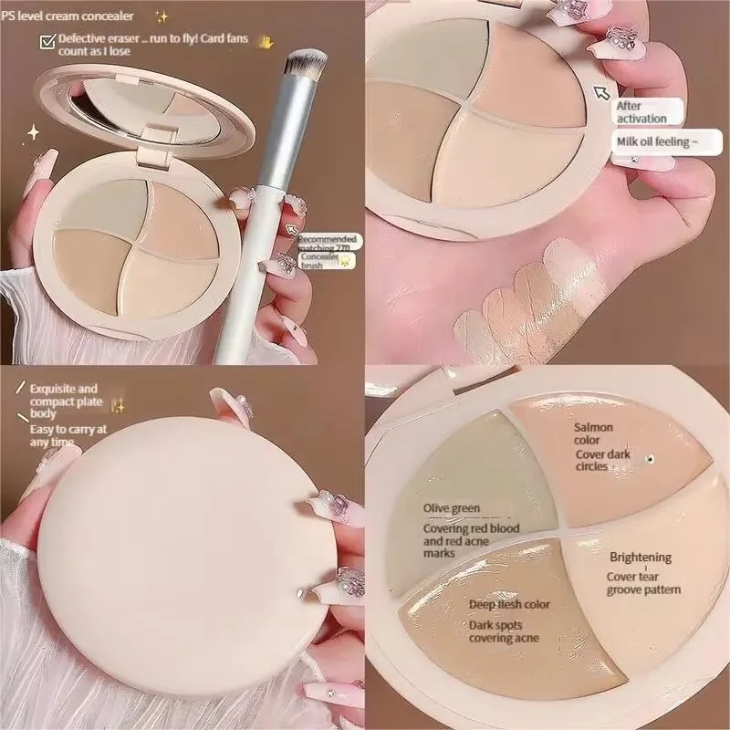 Four-Color Moisturizing Concealer Cream for Dark Circles
