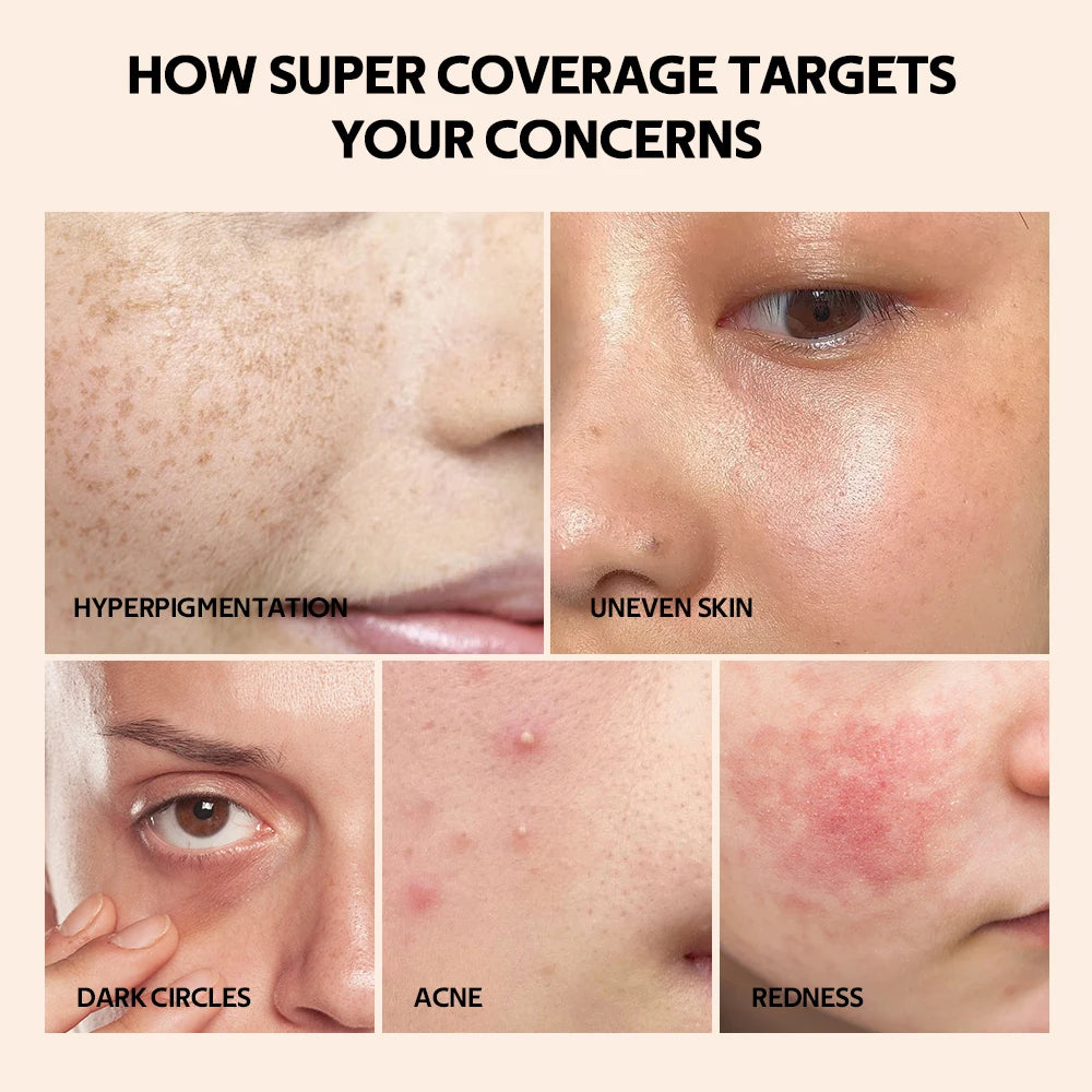 Waterproof Liquid Concealer Matte High Coverage Oil Control Foundation