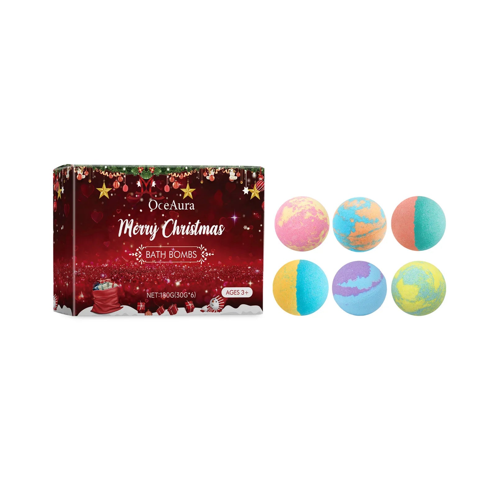 Christmas Bath Salt Balls - Stress Relief Spa Gift Set