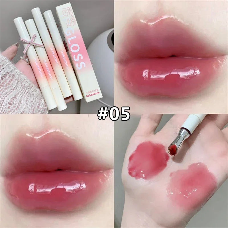 Watery Lip Gloss Iron Brush Head Jelly Lipgloss Moisturizing Lip Tint Lipstick Nature