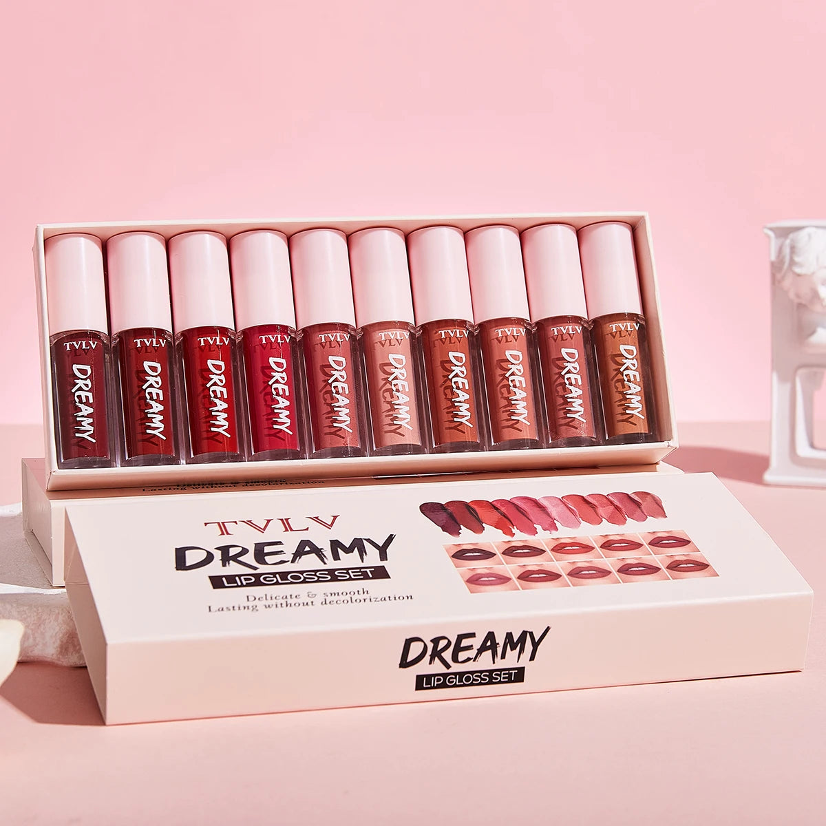 10 Color Mouth Red Lip Glaze Makeup Set