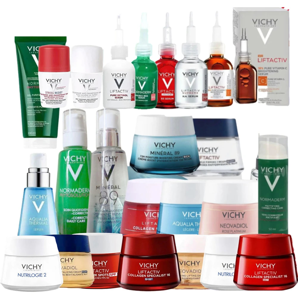Vichy Various Essence & Cream - Collagen Night Cream, Nutritional Cream, Retinol Serum,VC Rejuvenating/HA Moisturizing Skin Care