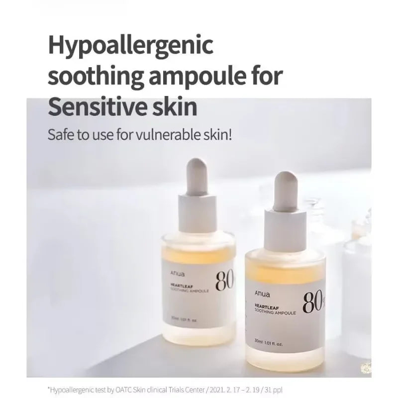 Anua Korean Skincare Heartleaf 80 Ampoule - 80% Extract for Redness & Sensitive Skin, Clinically Tested