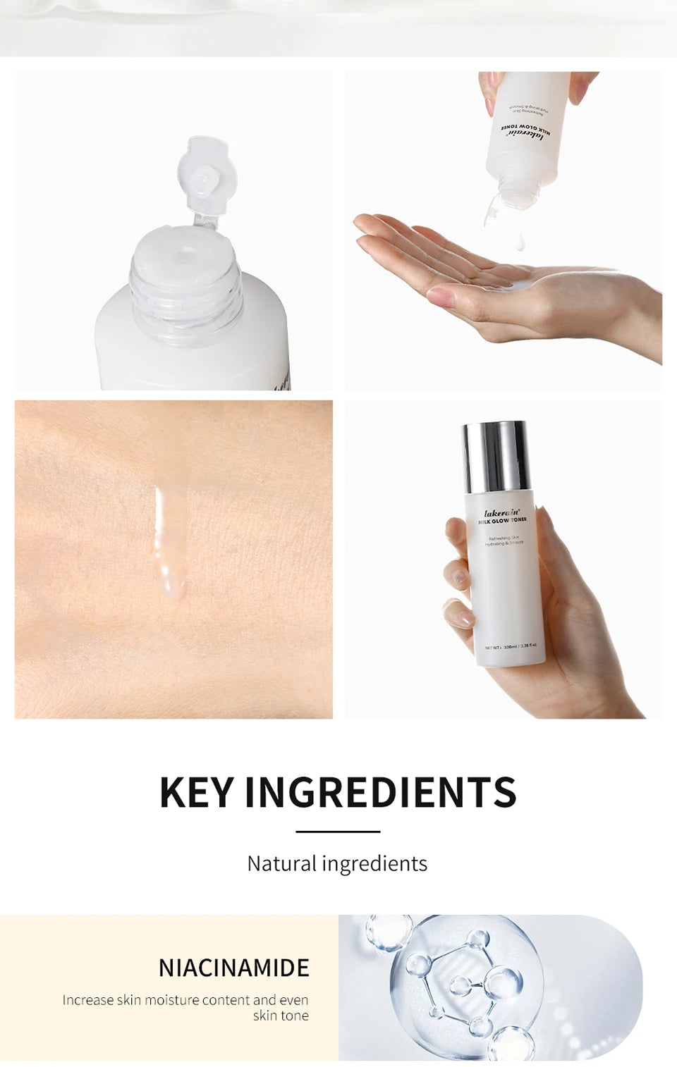 Milk Glow Toner Brightening Moisturizing Skin Care Vervelle