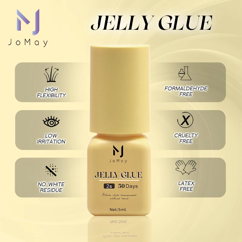 JOMAY Black/Clear Eyelash Extension Glue 0.3-2s Fast Dry Sensitive