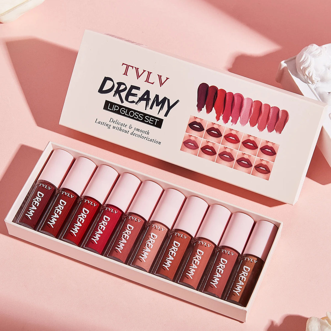 10 Color Mouth Red Lip Glaze Makeup Set