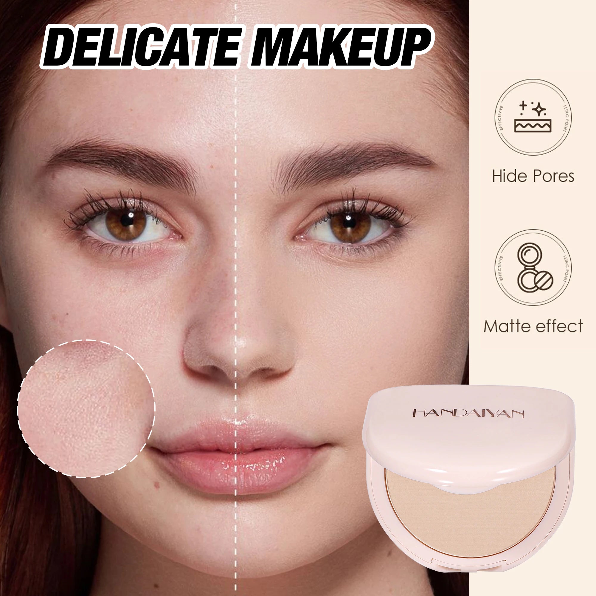 Matte Face Pressed Powder Lasting Oil Control Full Coverage Bronzer Natural Brighten Waterproof Nude Setting Loose Powder Makeup