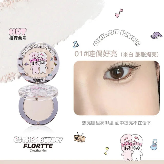 FLORTTE BUNNY Single Highlight Powder Facial Highgloss Natural Brightening