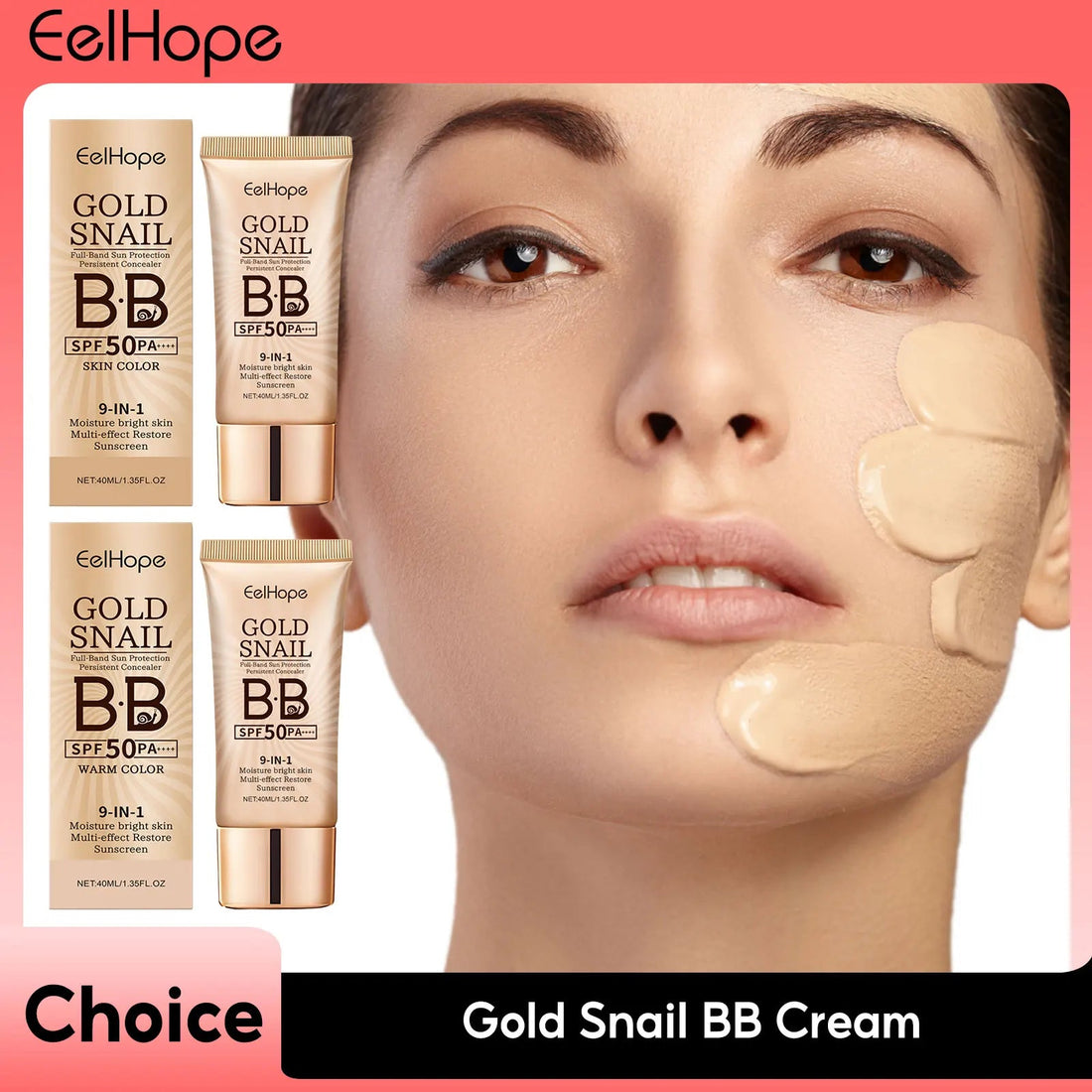 Gold Snail BB Cream SPF 50 Sunscreen Concealer Vervelle