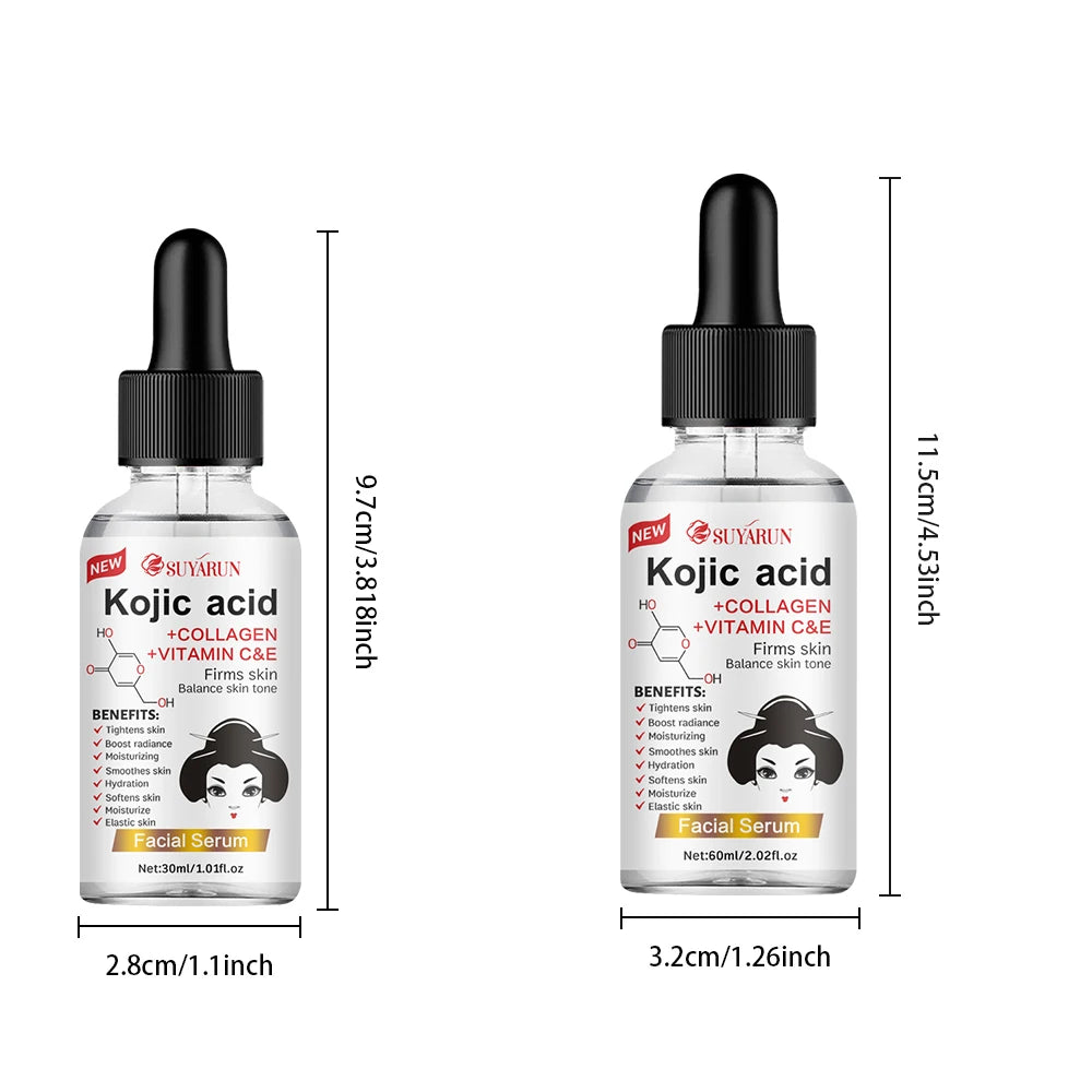 SUYARUN Propolis VITAMIN E & Kojic Acid Face Serum - Brightening Anti-Aging Treatment, Fades Dark Spots, Evens Skin Tone.