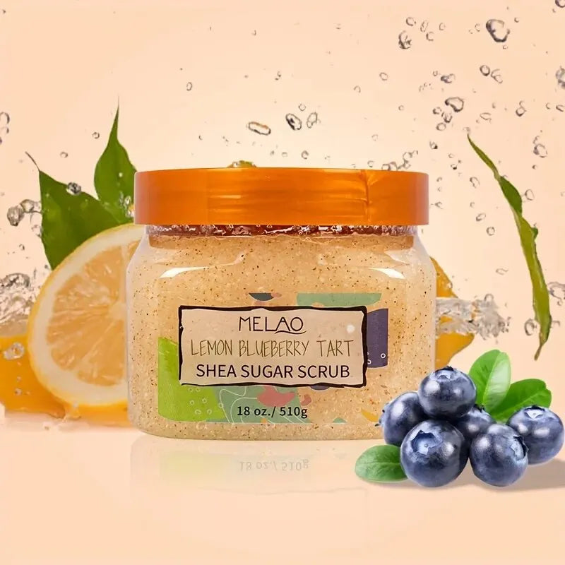 Vegan Mango Lemon Blueberry Strawberry Exfoliator Body Scrub Whitening Organic Face Shea