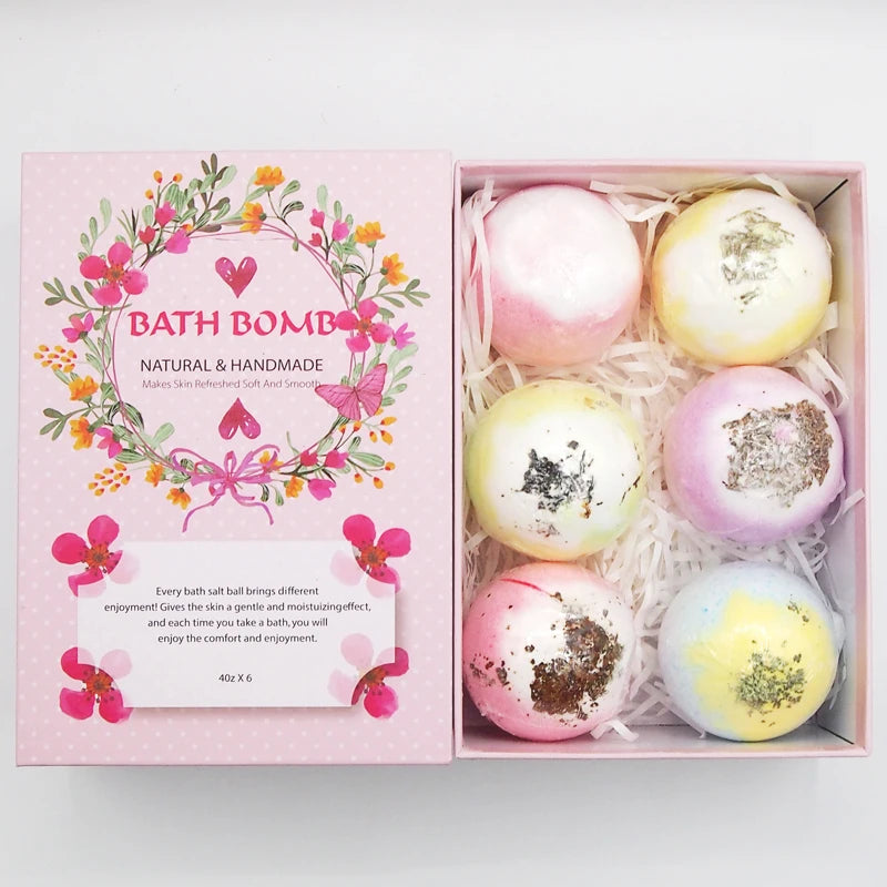 6PCS Bath Bomb Gift Set - Spa Gift for Her & Him