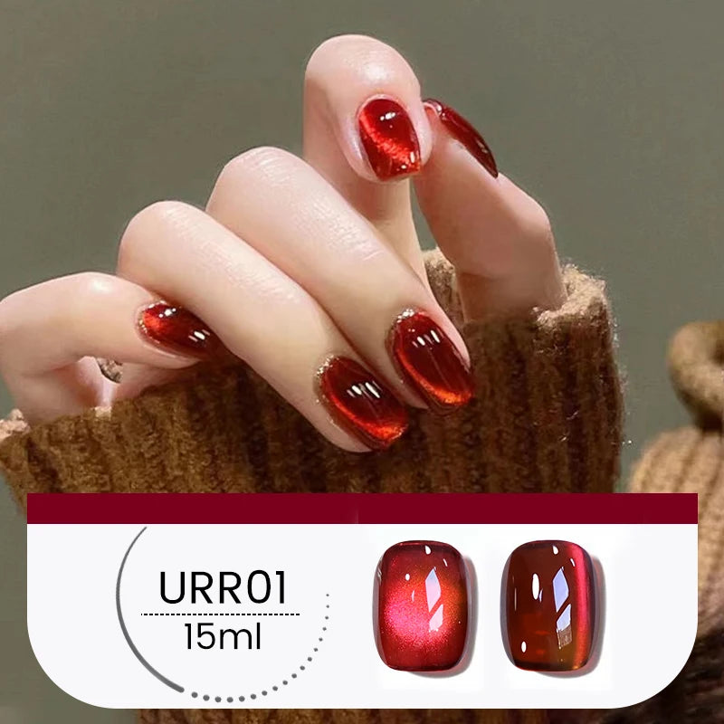 UR SUGAR 15ml Jelly Pink Cat Magnetic Gel Nail Polish Glitter ICE Soak Off Ceramic UV Gel