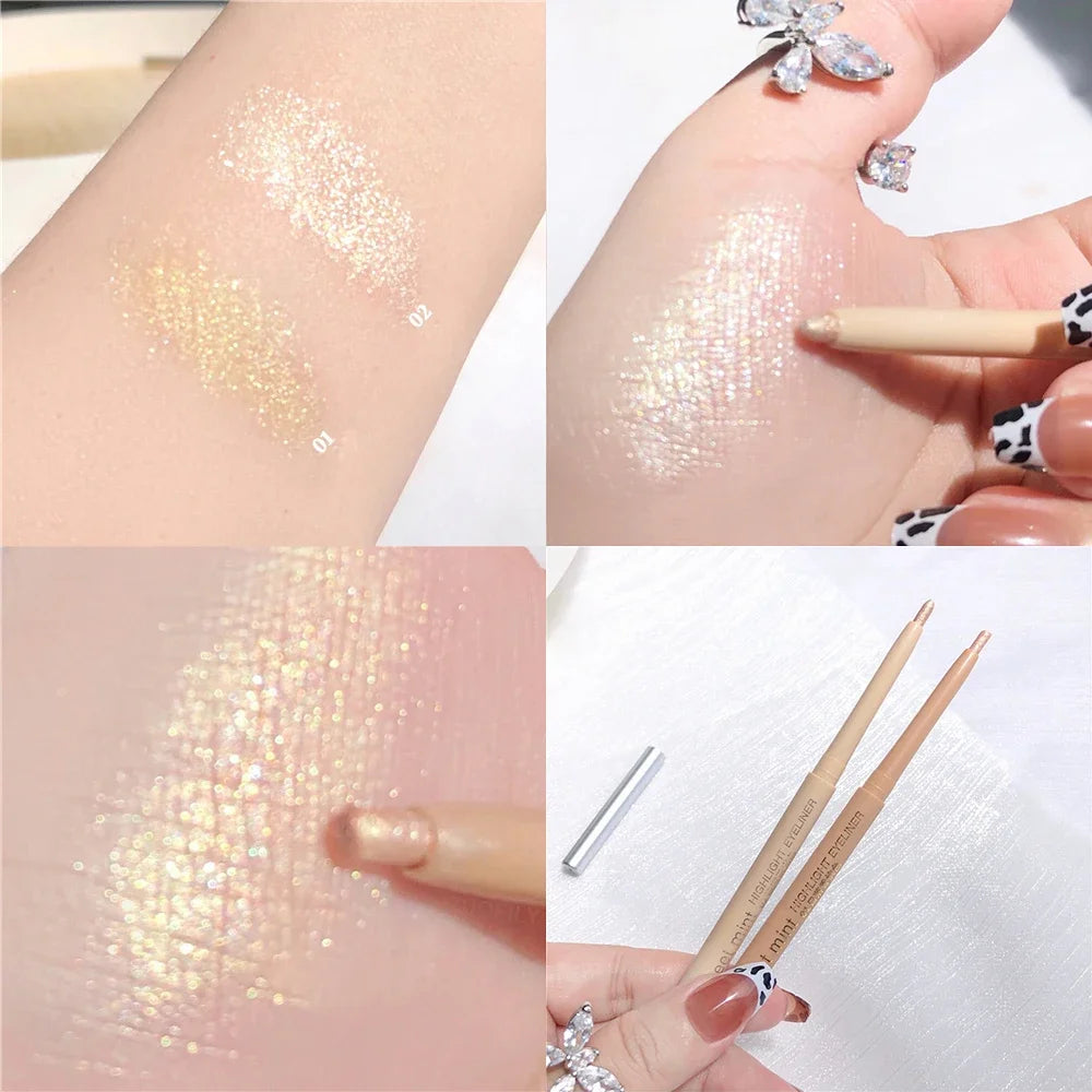 Sweet Mint Lying Silkworm Pencil Galaxy Glitter Eyeshadow Pen Long-lasting Waterproof Shiny Eyeliner