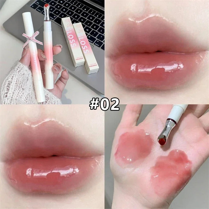 Watery Lip Gloss Iron Brush Head Jelly Lipgloss Moisturizing Lip Tint Lipstick Nature