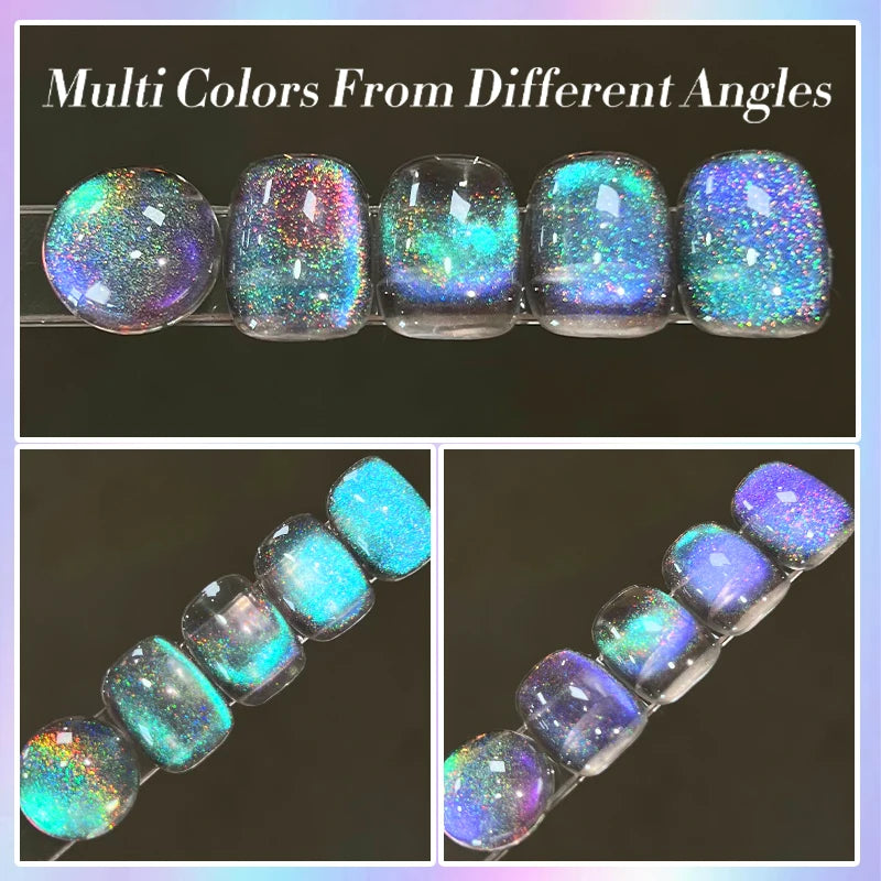 Blue Glitter 10ml Holographic Cat Magnetic UV Gel